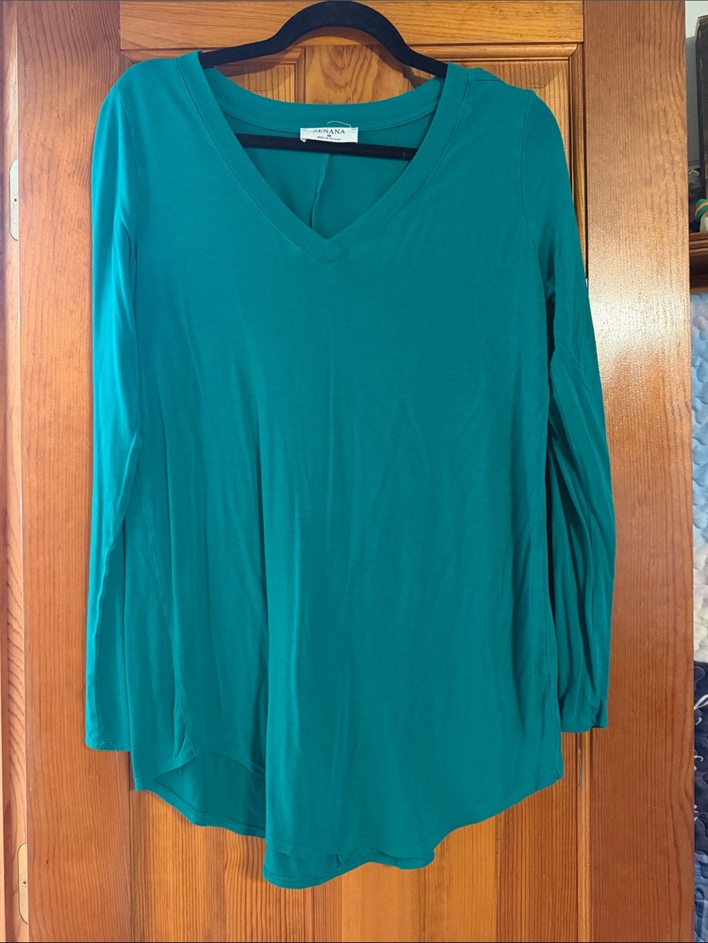 Zenana Outfitters Teal V-Neck Long Sleeve Top